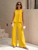 Conjunto Casual Top de Tirantes y Pantalón de Pierna Ancha