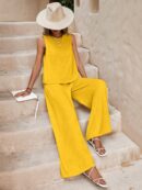Conjunto Casual Top de Tirantes y Pantalón de Pierna Ancha