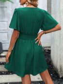 Vestido Casual Cuello en V con Mangas Mariposa