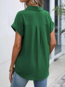 Camisa Casual de Manga Murciélago con Botones Frontales