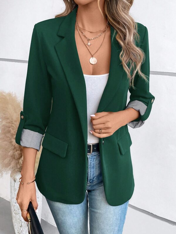 Blazer Casual para Mujer con Manga Ajustable y Botón Único - Image 25