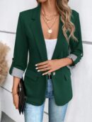 Blazer Casual para Mujer con Manga Ajustable y Botón Único
