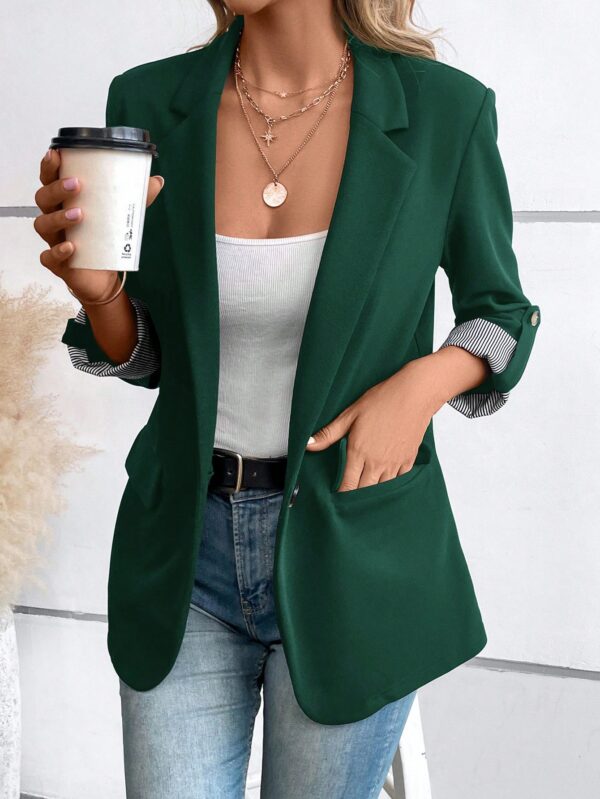 Blazer Casual para Mujer con Manga Ajustable y Botón Único - Image 30