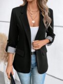 Blazer Casual para Mujer con Manga Ajustable y Botón Único
