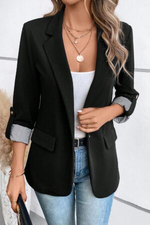 Blazer Casual para Mujer con Manga Ajustable y Botón Único