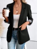 Blazer Casual para Mujer con Manga Ajustable y Botón Único
