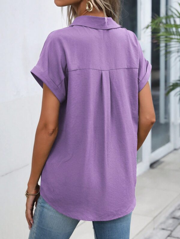 Camisa Casual de Manga Murciélago con Botones Frontales - Image 72
