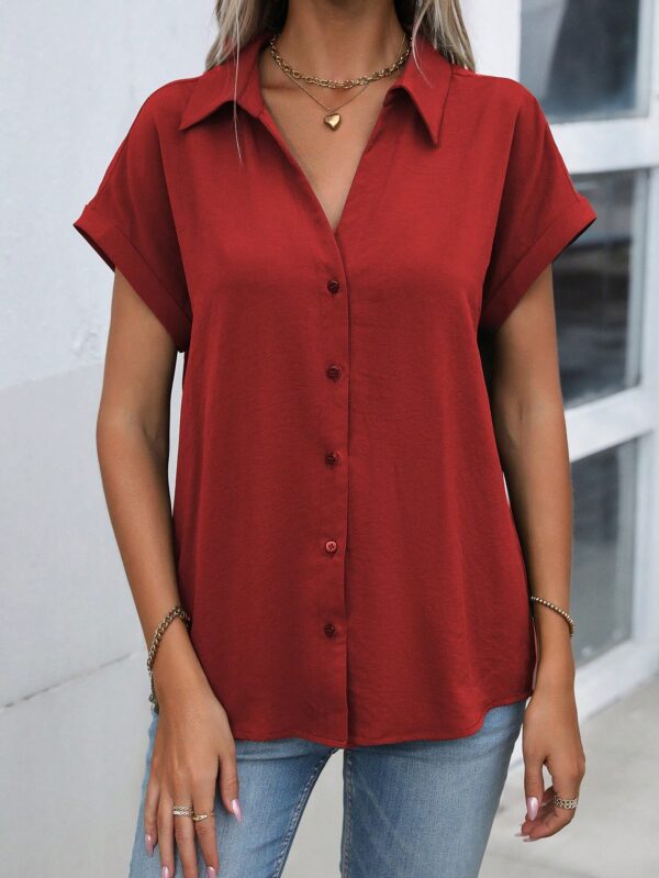 Camisa Casual de Manga Murciélago con Botones Frontales - Image 19