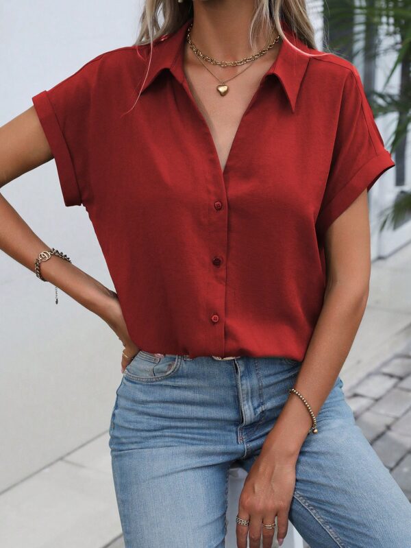 Camisa Casual de Manga Murciélago con Botones Frontales - Image 20