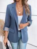 Blazer Casual para Mujer con Manga Ajustable y Botón Único