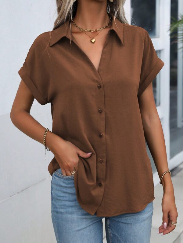 Camisa Casual de Manga Murciélago con Botones Frontales - Image 61