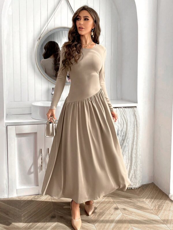 Vestido de Manga Larga con Volantes y Cierre - Image 5
