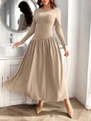 Vestido de Manga Larga con Volantes y Cierre