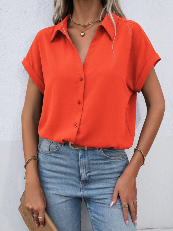 Camisa Casual de Manga Murciélago con Botones Frontales - Image 94