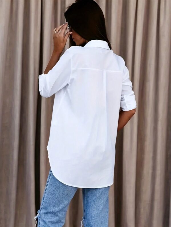 Camisa Casual de Manga Larga con Botones y Cuello en V - Image 5