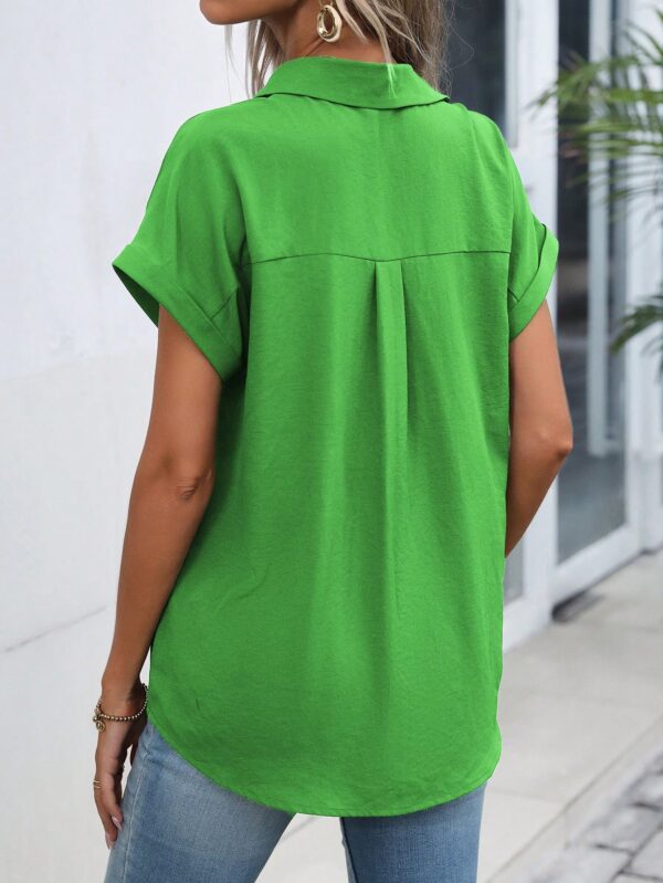 Camisa Casual de Manga Murciélago con Botones Frontales - Image 37