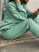 Conjunto de Sudadera y Pantalón con Cierre y Hombros Caídos