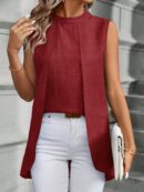 Blusa de Verano Texturizada y Asimétrica sin Mangas