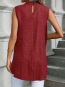 Blusa de Verano Texturizada y Asimétrica sin Mangas