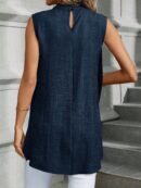 Blusa de Verano Texturizada y Asimétrica sin Mangas