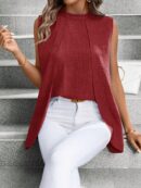 Blusa de Verano Texturizada y Asimétrica sin Mangas