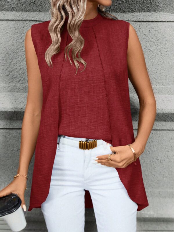 Blusa de Verano Texturizada y Asimétrica sin Mangas - Image 18