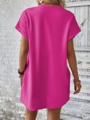 Vestido Casual Manga Murciélago con Bolsillo Oculto