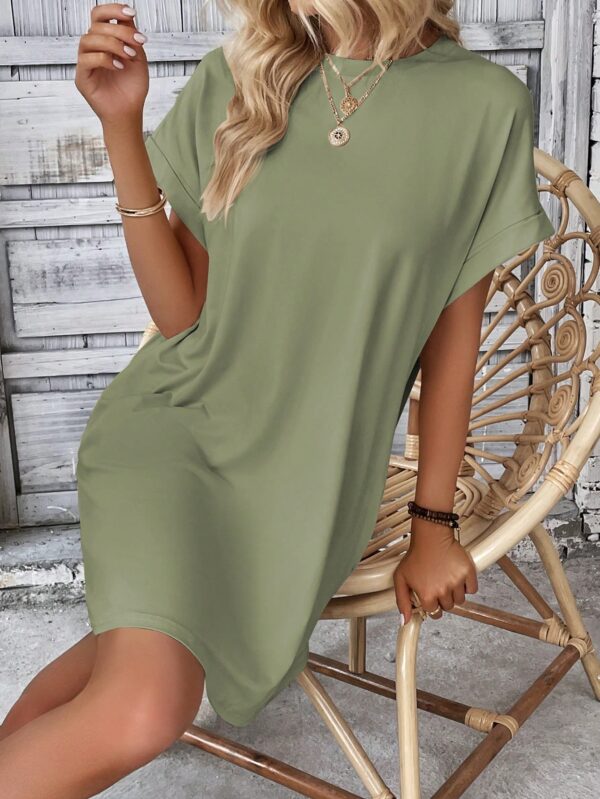 Vestido Casual Manga Murciélago con Bolsillo Oculto - Image 147