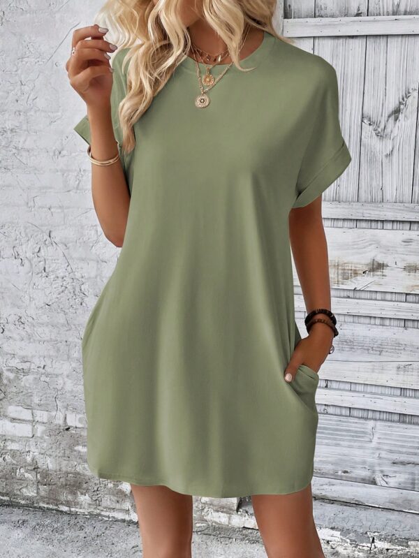 Vestido Casual Manga Murciélago con Bolsillo Oculto - Image 149