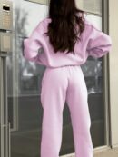 Conjunto de Sudadera y Pantalón con Cierre y Hombros Caídos