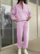 Conjunto de Sudadera y Pantalón con Cierre y Hombros Caídos