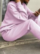 Conjunto de Sudadera y Pantalón con Cierre y Hombros Caídos