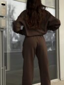 Conjunto de Sudadera y Pantalón con Cierre y Hombros Caídos