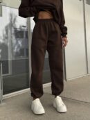 Conjunto de Sudadera y Pantalón con Cierre y Hombros Caídos