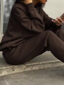 Conjunto de Sudadera y Pantalón con Cierre y Hombros Caídos
