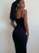 Vestido Sirena Espalda Descubierta con Tirantes Finos