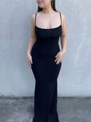 Vestido Sirena Espalda Descubierta con Tirantes Finos
