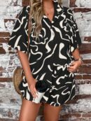 Conjunto Casual de Blusa y Shorts Floreados Ajuste Suelto