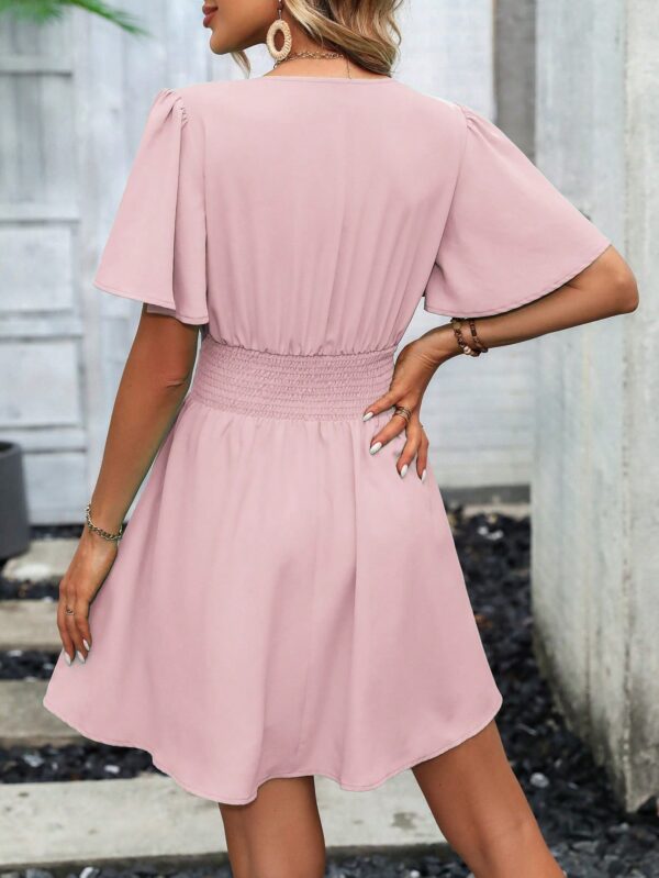 Vestido Casual Cuello en V con Mangas Mariposa - Image 122