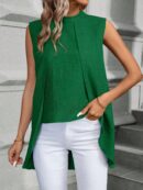 Blusa de Verano Texturizada y Asimétrica sin Mangas