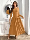 Vestido de Manga Larga con Volantes y Cierre