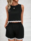 Conjunto Casual Bloque de Colores con Detalle de Orilla Ondulada