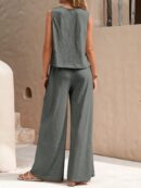 Conjunto Casual Top de Tirantes y Pantalón de Pierna Ancha
