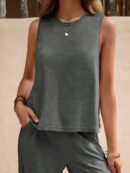 Conjunto Casual Top de Tirantes y Pantalón de Pierna Ancha