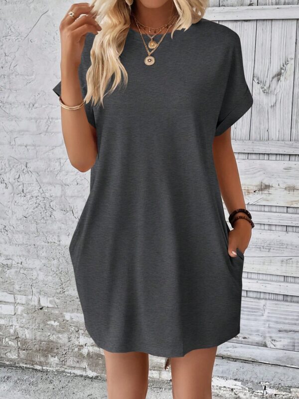 Vestido Casual Manga Murciélago con Bolsillo Oculto - Image 114