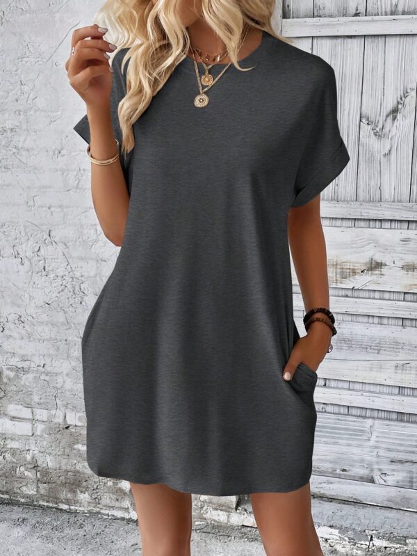 Vestido Casual Manga Murciélago con Bolsillo Oculto - Image 115