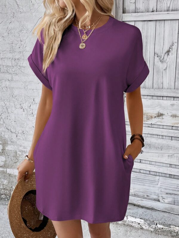Vestido Casual Manga Murciélago con Bolsillo Oculto - Image 83