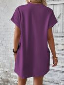 Vestido Casual Manga Murciélago con Bolsillo Oculto