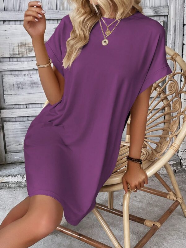 Vestido Casual Manga Murciélago con Bolsillo Oculto - Image 85