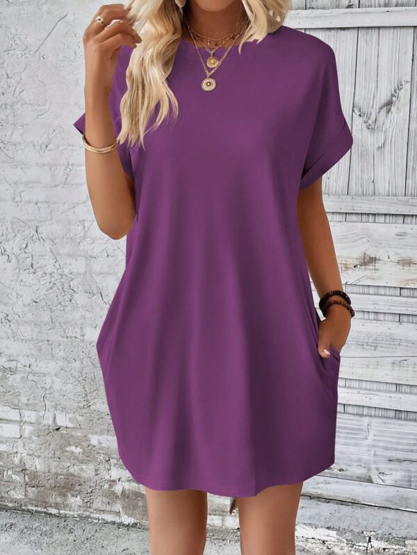 Vestido Casual Manga Murciélago con Bolsillo Oculto - Image 86